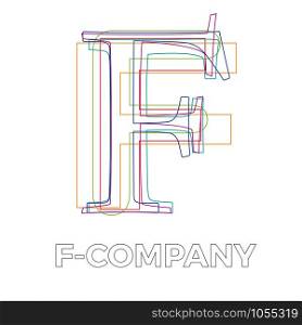 Vector sign linear letter F