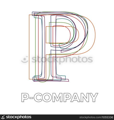 Vector sign linear letter P