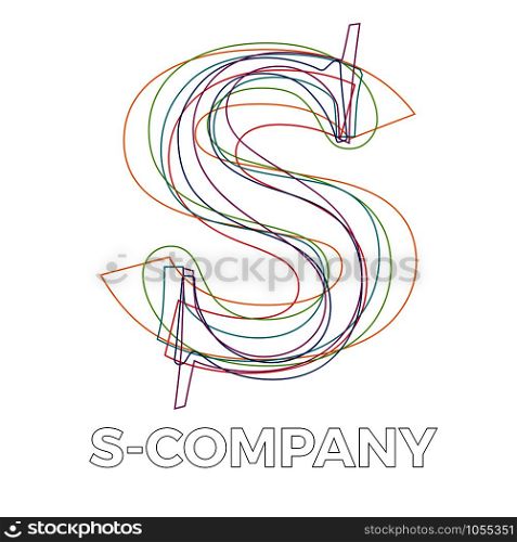 Vector sign linear letter S
