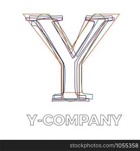 Vector sign linear letter Y