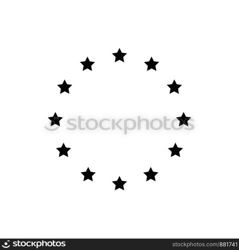 Vector sign of union of europe isolated on white background. Union stars. Symbol of Europe. EPS 10. Vector sign of union of europe isolated on white background. Union stars. Symbol of Europe.