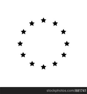 Vector sign of union of europe isolated on white background. Union stars. Symbol of Europe. EPS 10. Vector sign of union of europe isolated on white background. Union stars. Symbol of Europe.