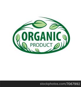 Vector sign organic product on white background.. Vector sign organic product on white background