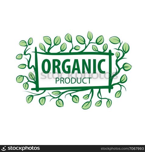 Vector sign organic product on white background.. Vector sign organic product on white background