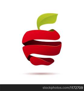 Vector sign peeled apple