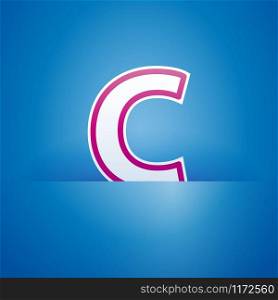 Vector sign pocket with letter C