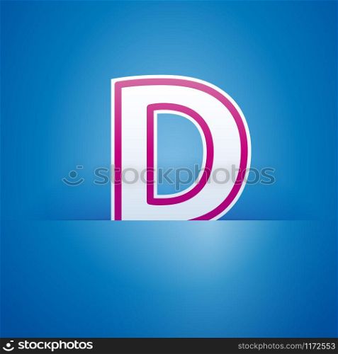 Vector sign pocket with letter D