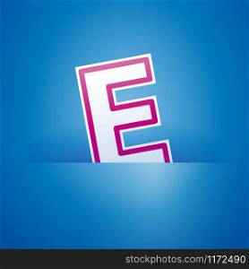 Vector sign pocket with letter E