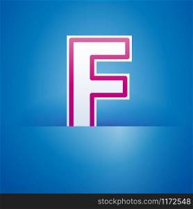 Vector sign pocket with letter F