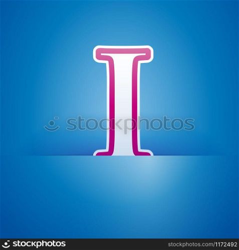 Vector sign pocket with letter I