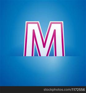 Vector sign pocket with letter M