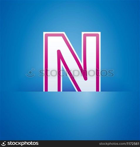 Vector sign pocket with letter N
