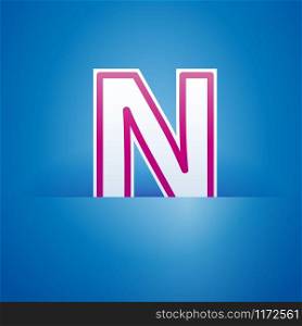 Vector sign pocket with letter N