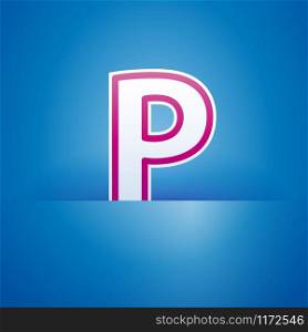 Vector sign pocket with letter P