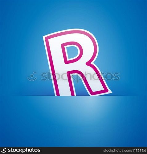 Vector sign pocket with letter R