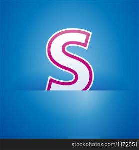 Vector sign pocket with letter S