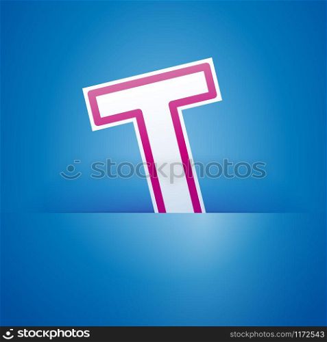 Vector sign pocket with letter T