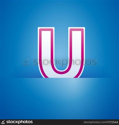 Vector sign pocket with letter U