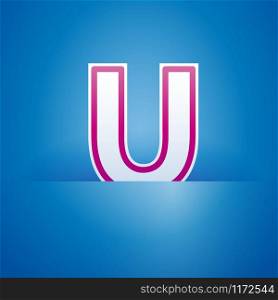Vector sign pocket with letter U