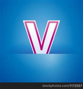 Vector sign pocket with letter V