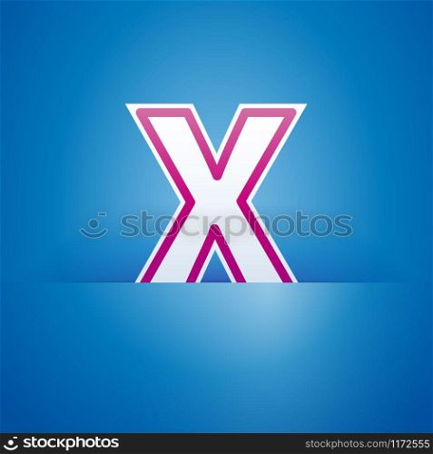 Vector sign pocket with letter X