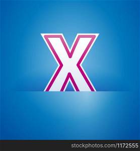 Vector sign pocket with letter X