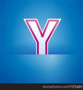 Vector sign pocket with letter Y