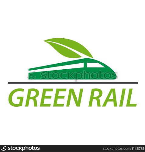 Vector sign railway and green train