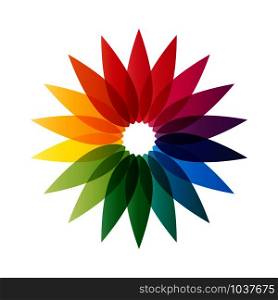 Vector sign rainbow flower, abstract shape