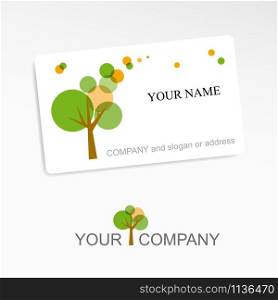 Vector sign round green tree