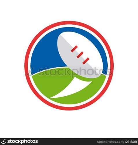 Vector sign rugby and american football, in flat design