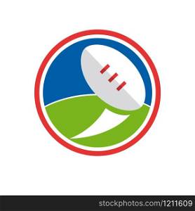 Vector sign rugby and american football, in flat design