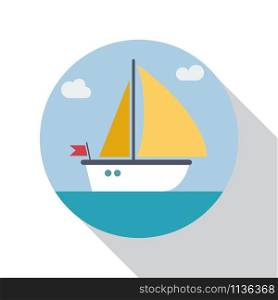 Vector sign sailboat, flat design