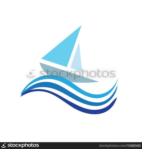 Vector sign sailing ship