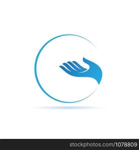 Vector sign Service, blue hand