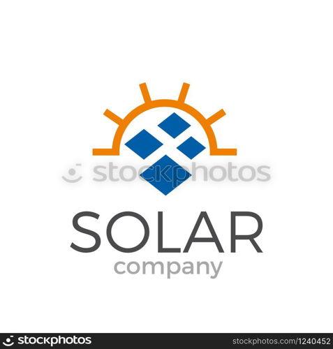 Vector sign solar panel, green energy and renewable