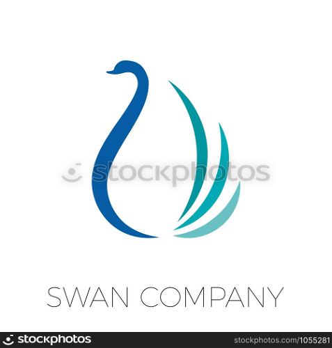 Vector sign stylized swan