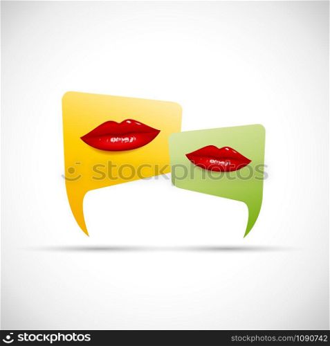 Vector sign talking, red lips
