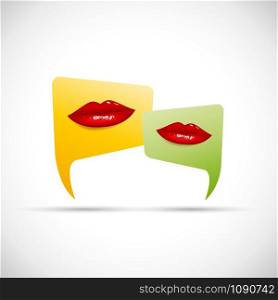 Vector sign talking, red lips