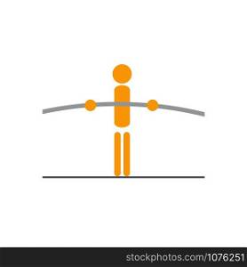 Vector sign tightrope walker, balance concept