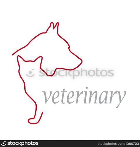 Vector sign veterinarian, dog and cat