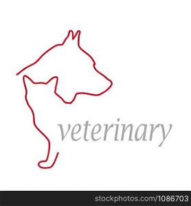 Vector sign veterinarian, dog and cat