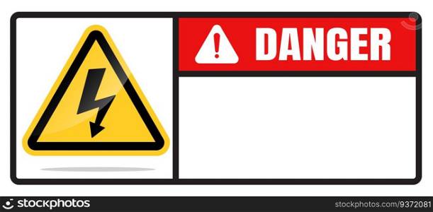 Vector sign warning signs of high voltage hazard Isolated on a white background