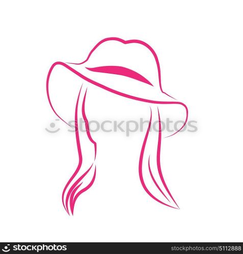 Vector sign Woman with hat