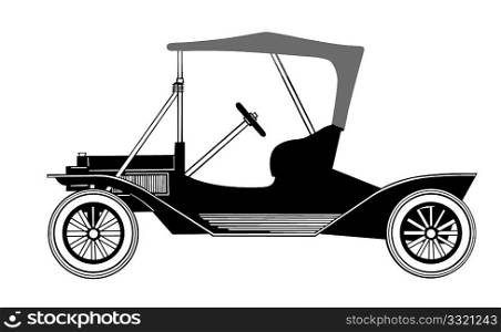 vector silhouette car on white background