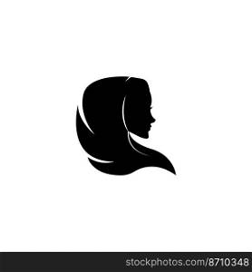 Vector Silhouette Drawing of Muslim Woman with Hijab ,Arab Woman . For Logo Template Icon Hijab Store Muslim Store etc. - Vector