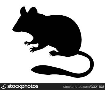 vector silhouette jerboa on white background