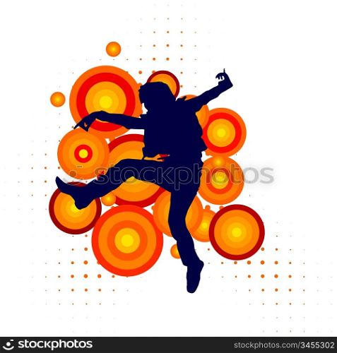 Vector silhouette of a dancer