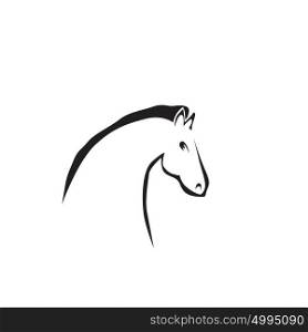 Vector silhouette of a horse&rsquo;s head