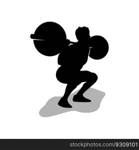 vector silhouette of a person lifting a barbell